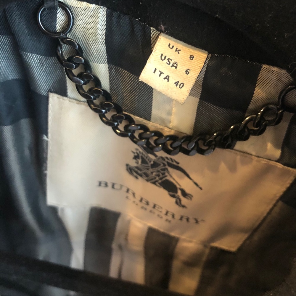 Burberry black wool cashmere peacoat jacket